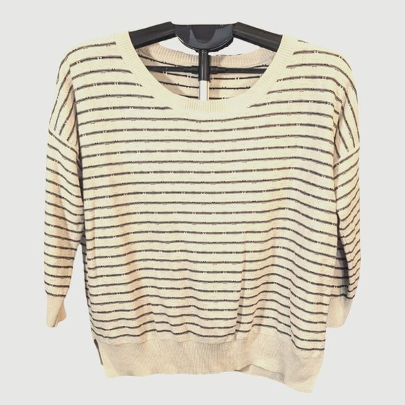 Madewell Sweaters - Madewell Wallace Lakeside Knit Blue & Cream Striped Sweater Size Medium